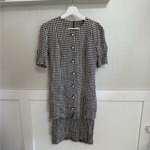 Ultra Dress Blue and Cream Checkered Dress